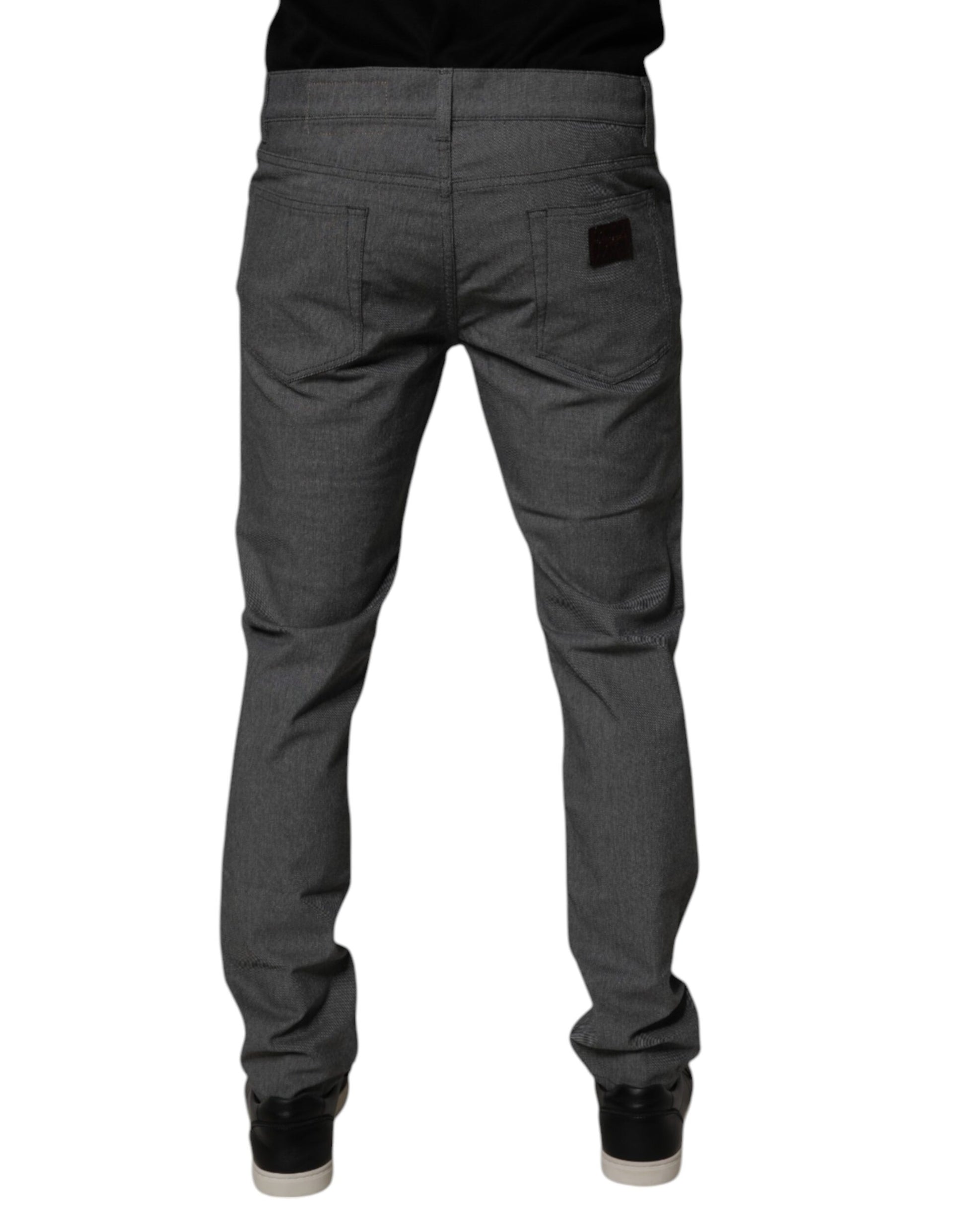 Graue Skinny-Jeans aus Baumwollstretch