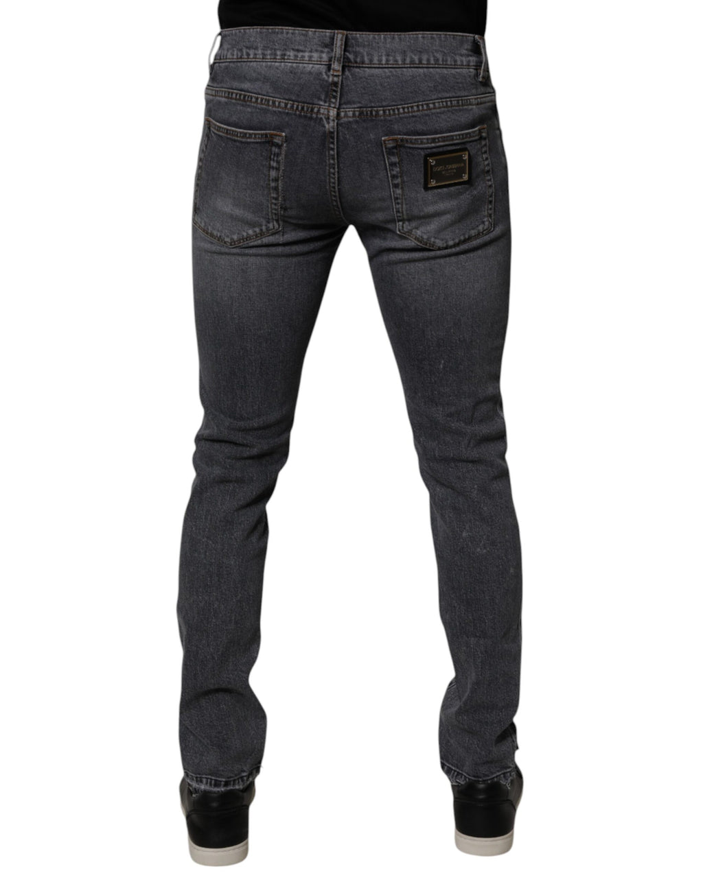 Dunkelgraue Skinny-Jeans aus Baumwollstretch