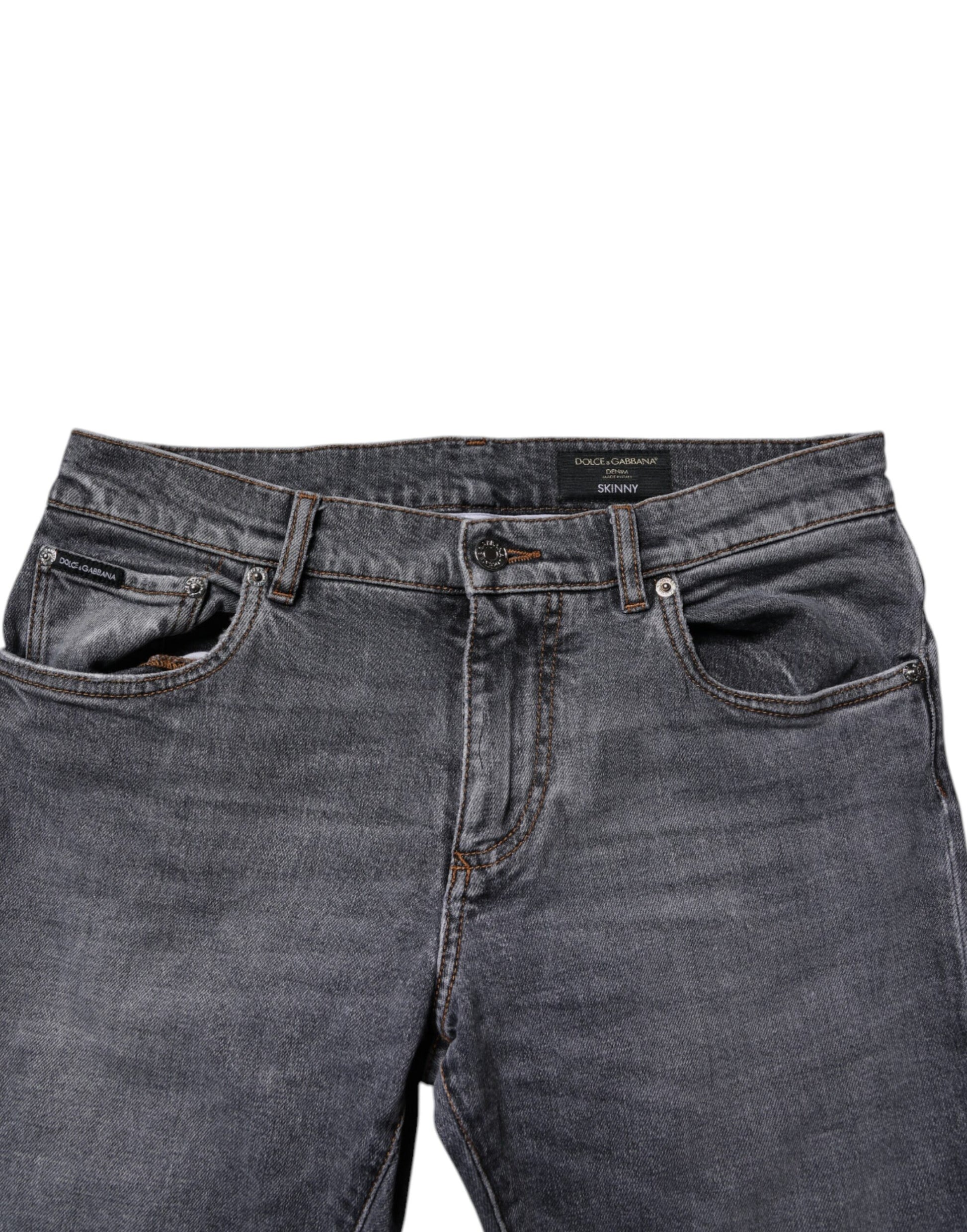 Dunkelgraue Skinny-Jeans aus Baumwollstretch
