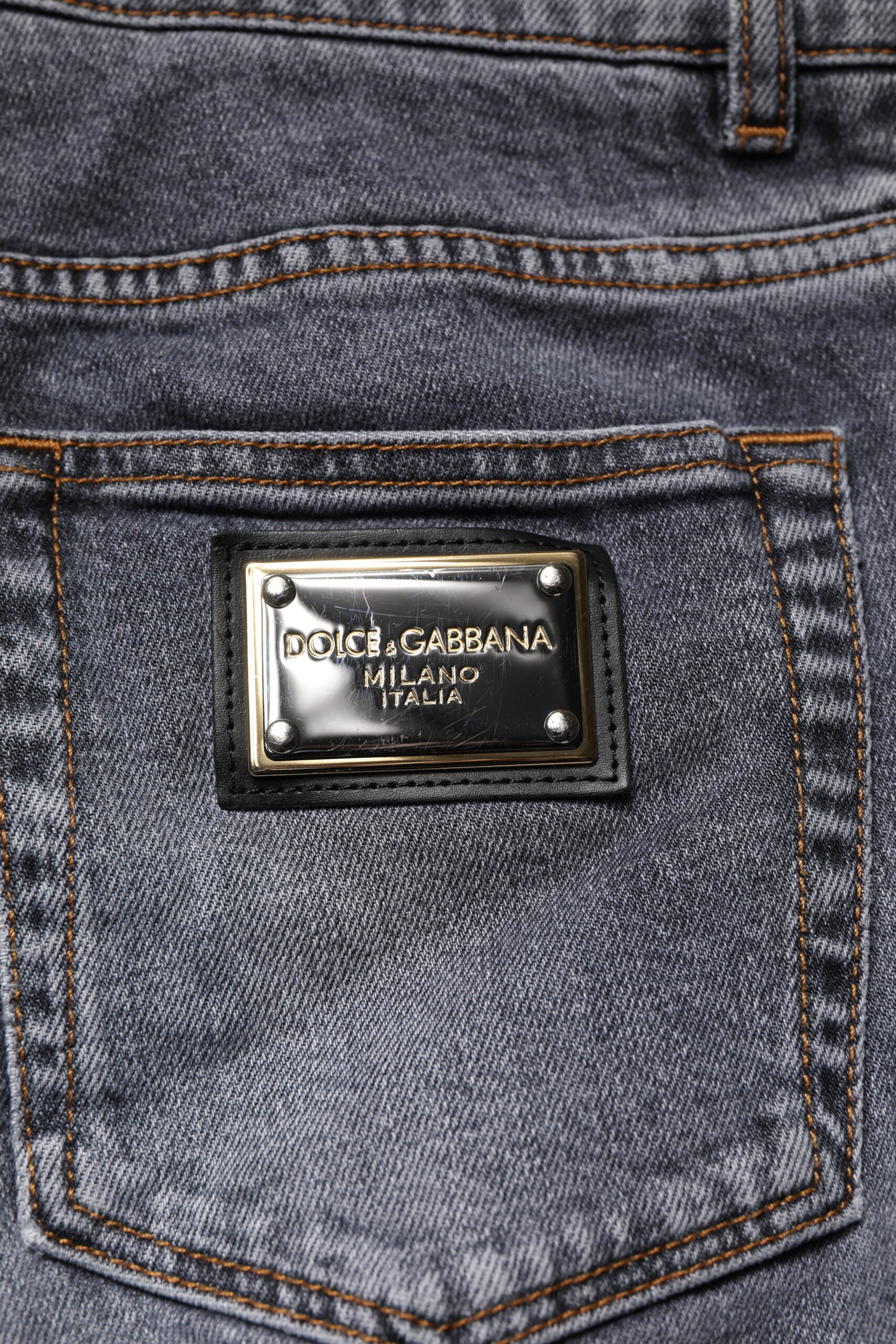 Dunkelgraue Skinny-Jeans aus Baumwollstretch