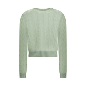 Zopfmusterpullover aus Mohair und Wolle