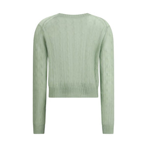 Zopfmusterpullover aus Mohair und Wolle