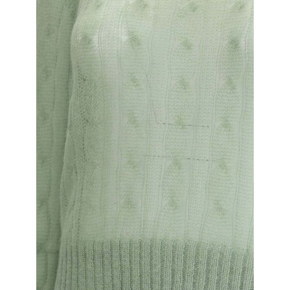 Zopfmusterpullover aus Mohair und Wolle