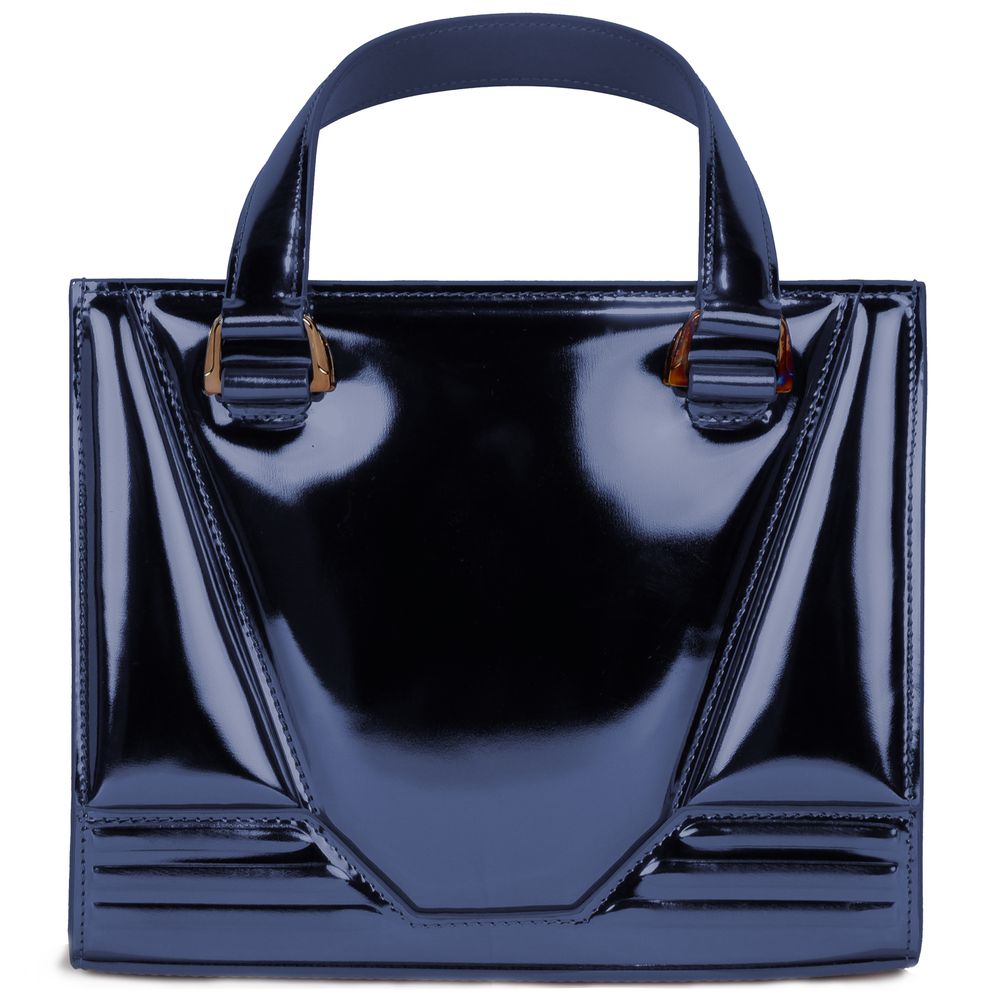 Blaue Lederhandtasche