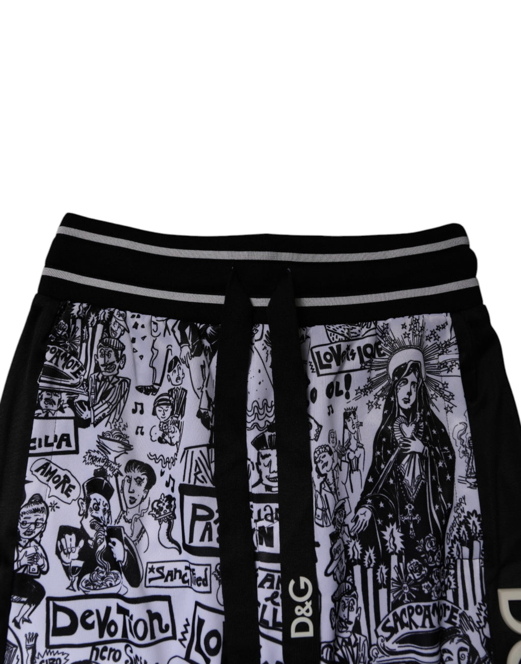 Weiße Graffiti Polyester Jogger Herren Jogginghose