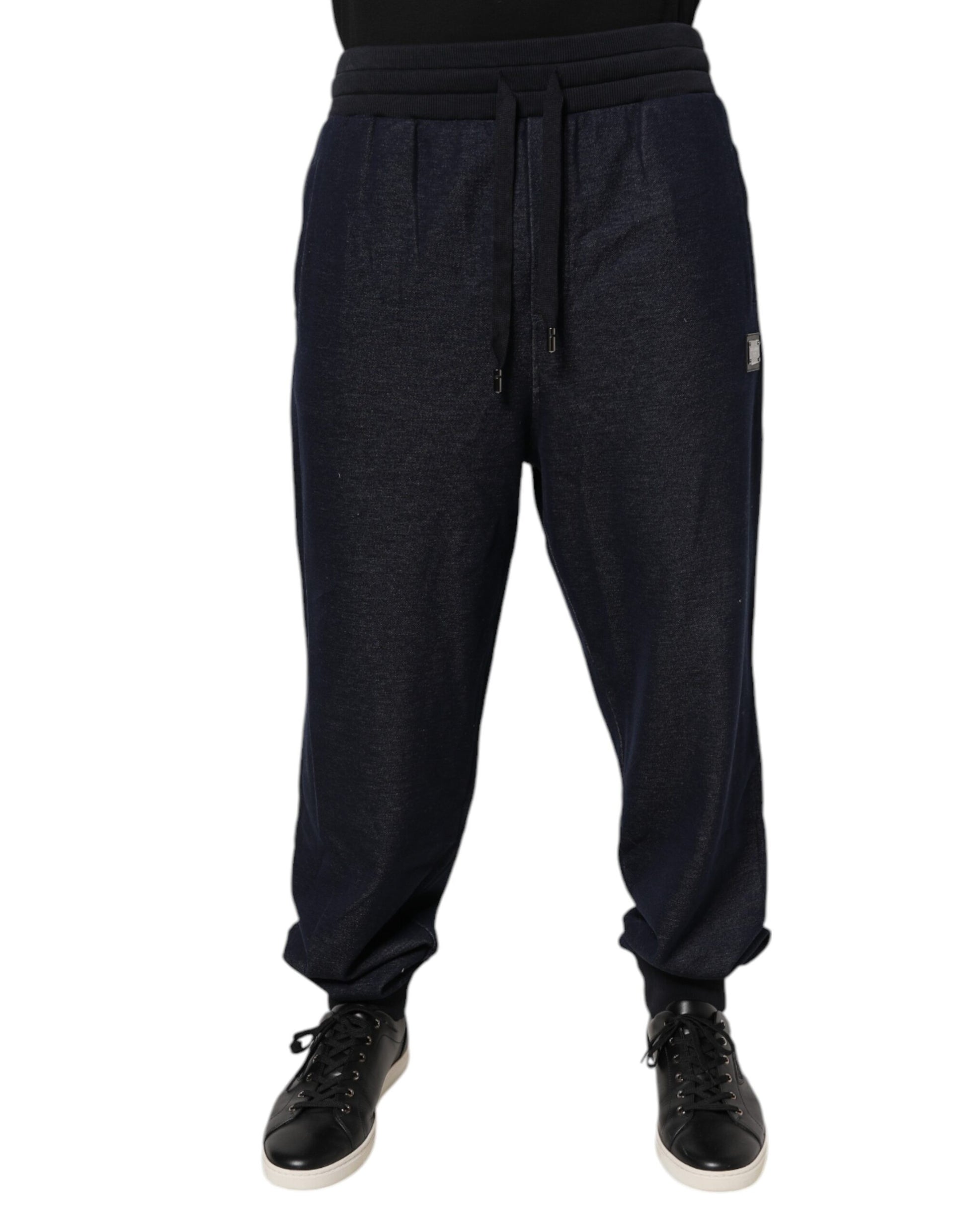 Schwarze Jacquard Jogger Herren Jogginghose