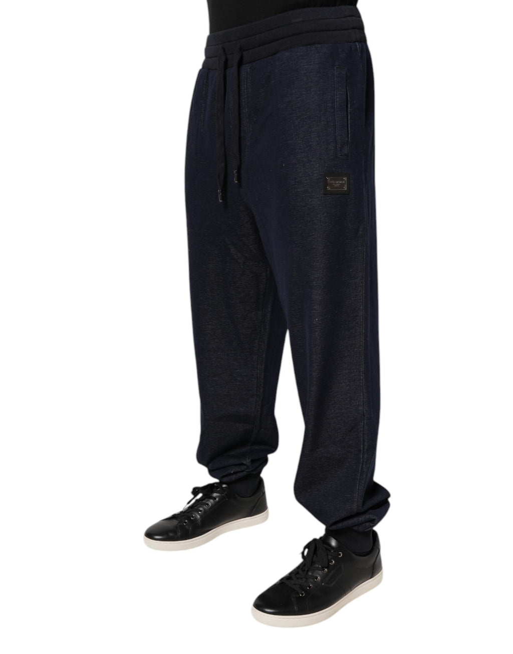 Schwarze Jacquard Jogger Herren Jogginghose