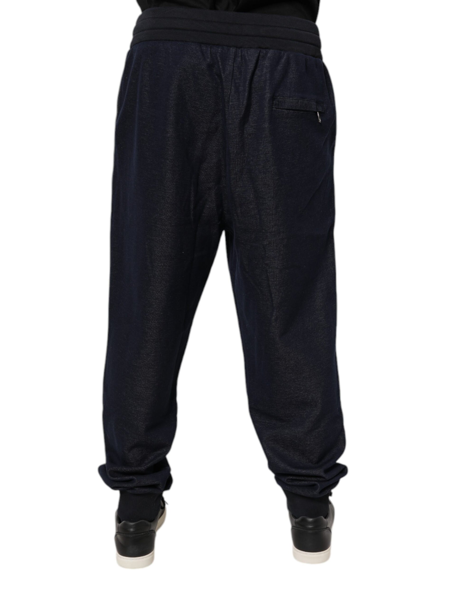 Schwarze Jacquard Jogger Herren Jogginghose