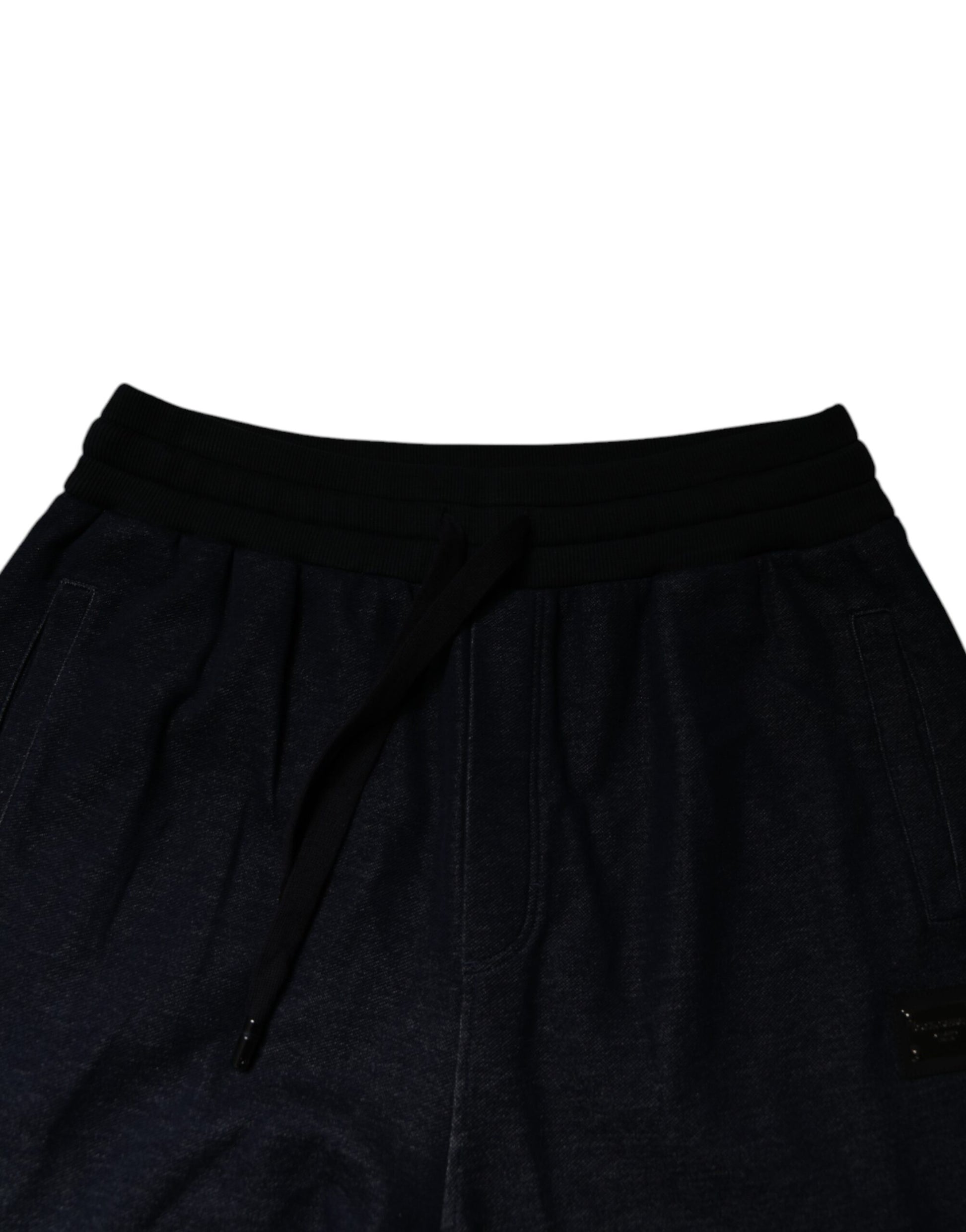 Schwarze Jacquard Jogger Herren Jogginghose