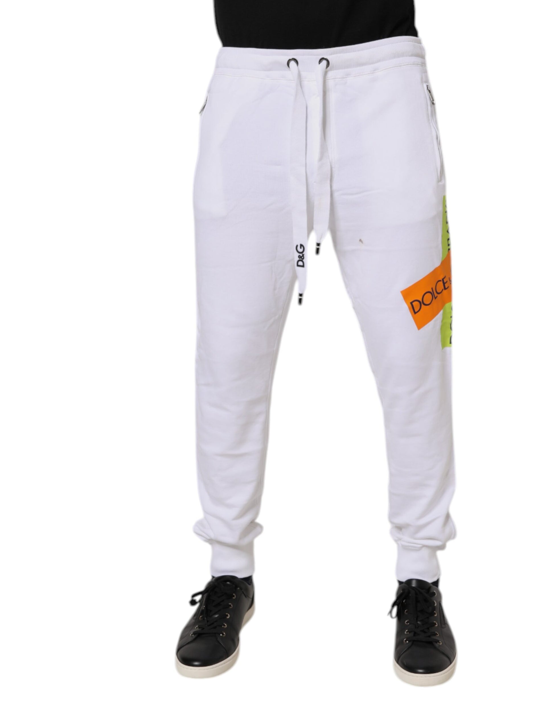 Weiße Jogginghose aus Baumwolle mit Logoband