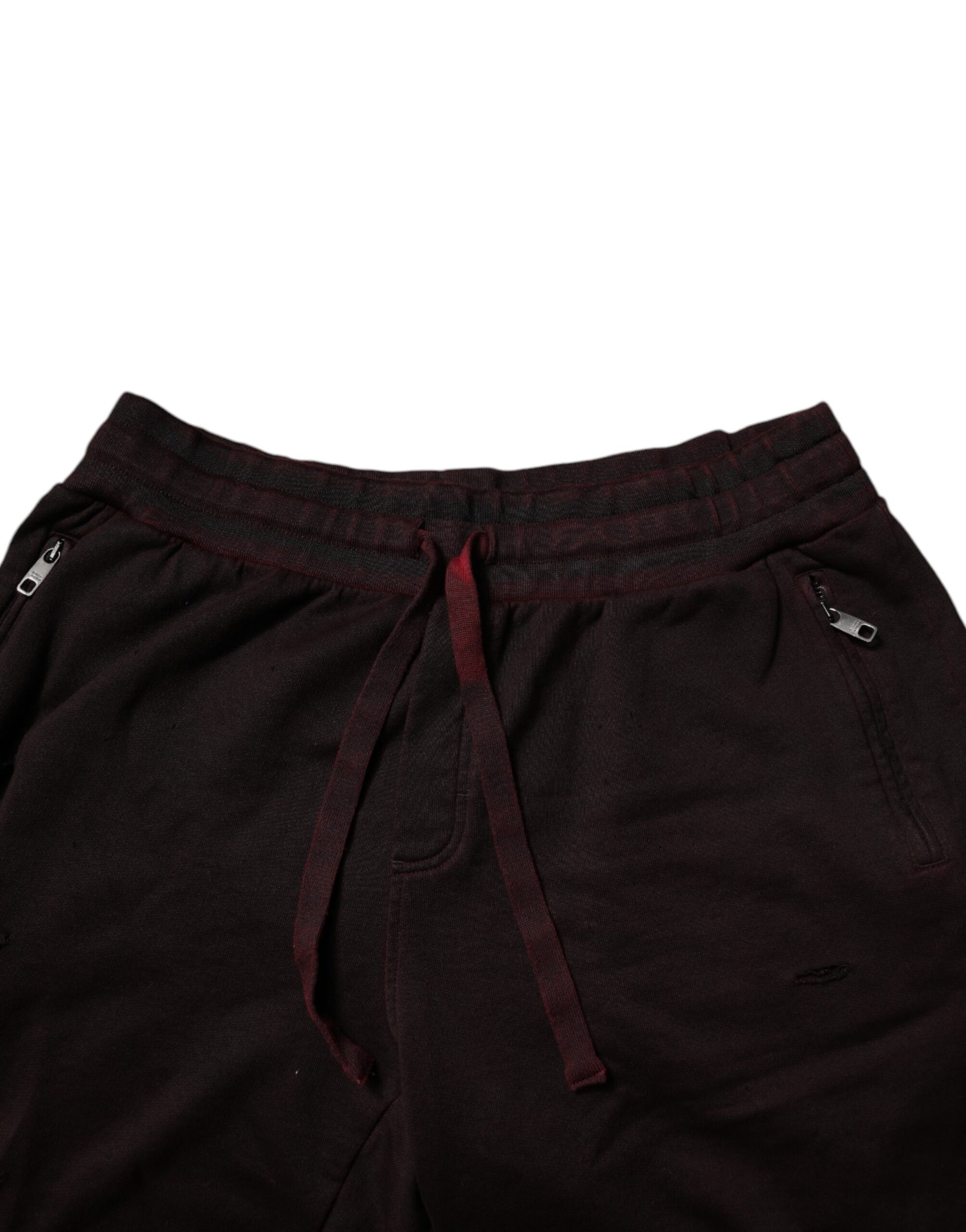 Dolce & Gabbana Bordeaux Cotton Bermuda Sweatshorts Shorts