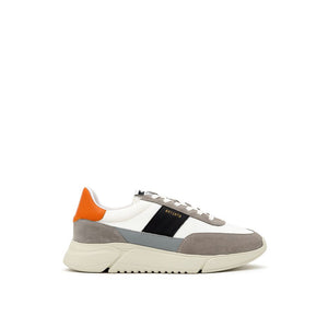 Zweifarbiger Sneaker aus Stoff und Leder