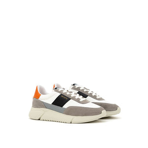 Zweifarbiger Sneaker aus Stoff und Leder