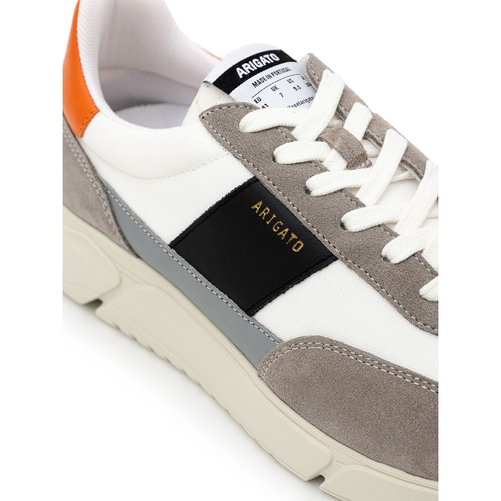 Zweifarbiger Sneaker aus Stoff und Leder