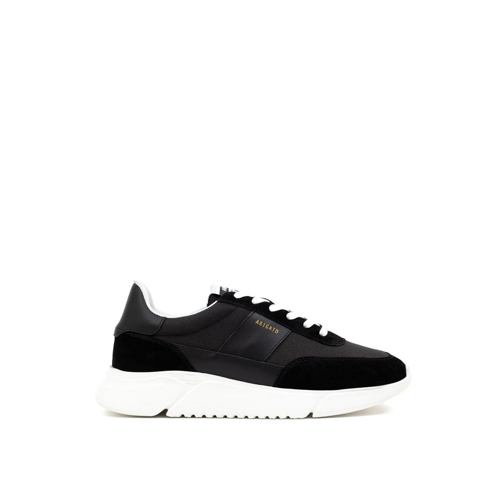 Sneaker aus Stoff und Leder in Schwarz und Weiß
