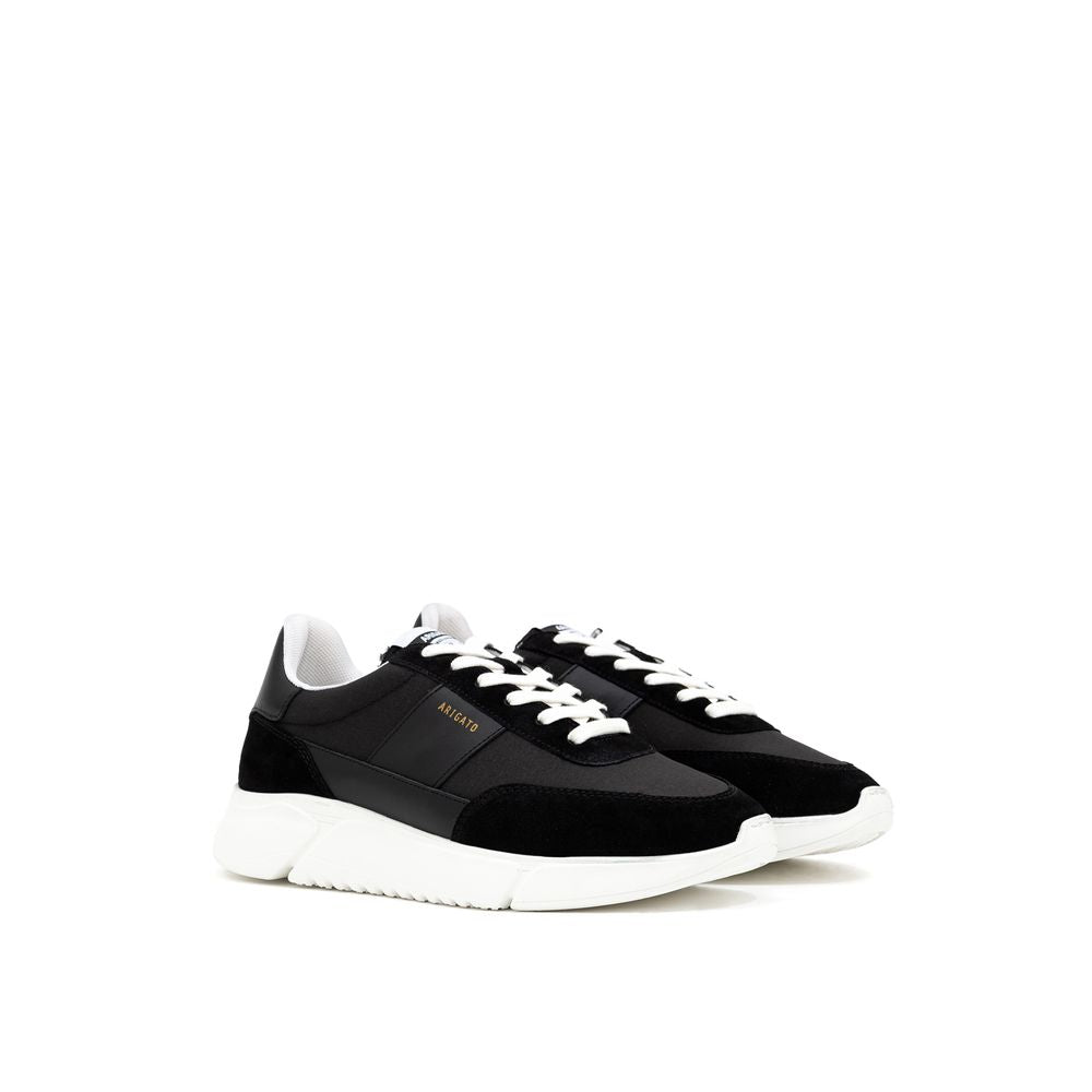 Sneaker aus Stoff und Leder in Schwarz und Weiß