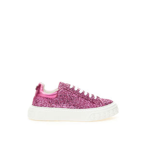 Fuchsiafarbene Elegance-Sneaker aus Leder