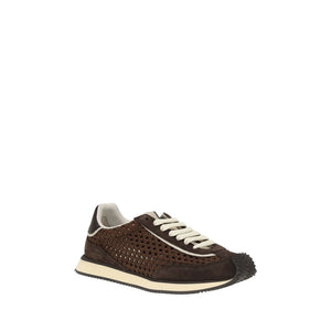 Sneakers mit gewebtem Design