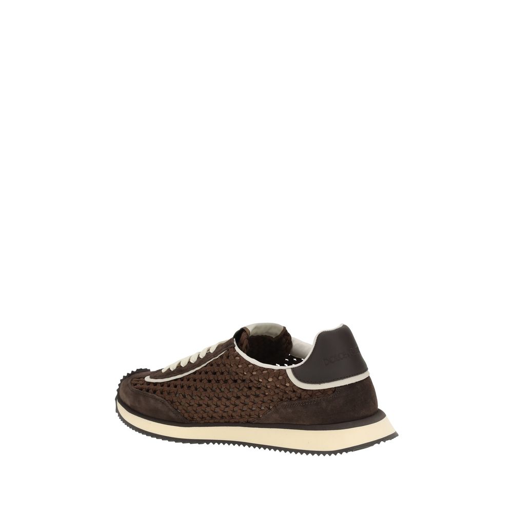 Sneakers mit gewebtem Design