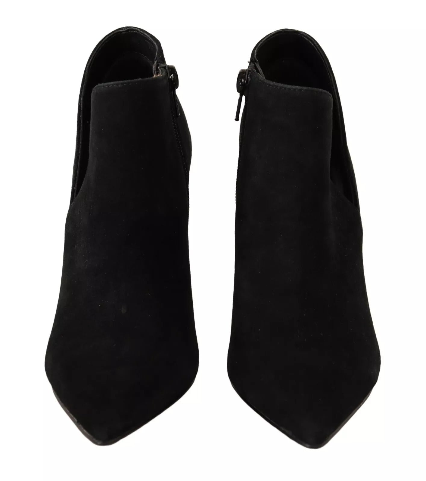 Steve Madden Black Suede Leather Stiletto Heels Boots Shoes