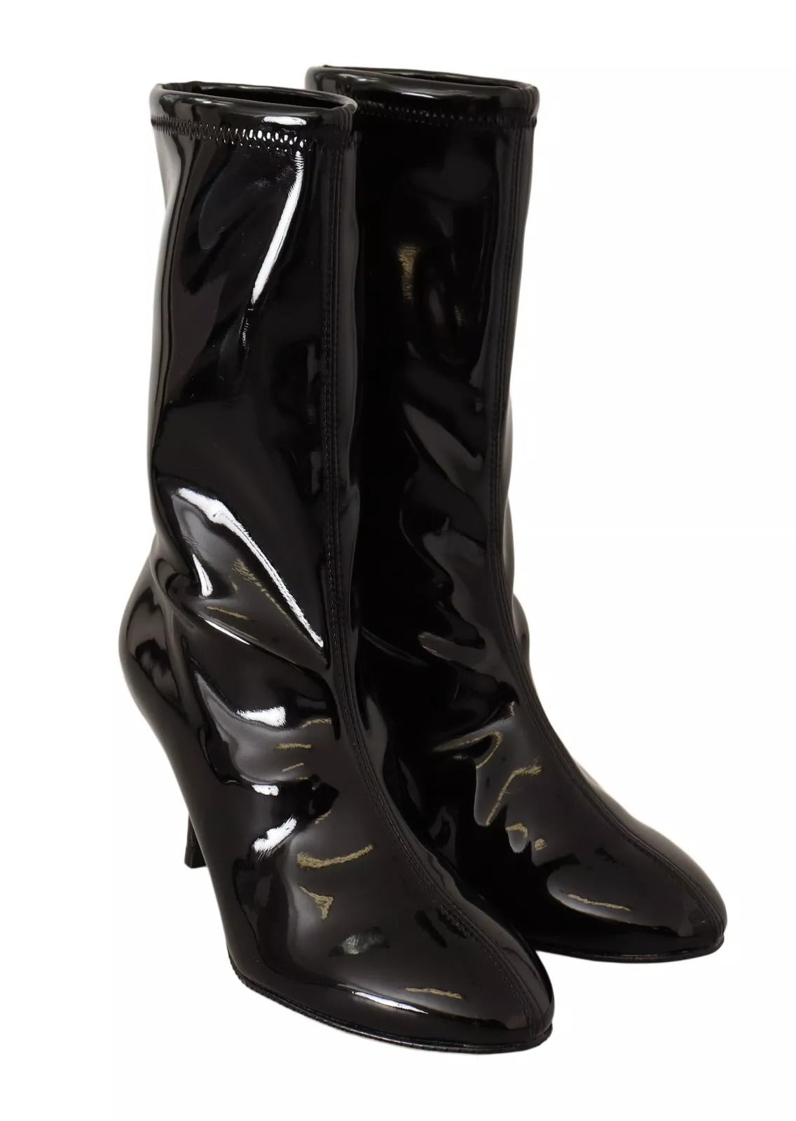 Stuart Weitzman Black Patent Leather High Heels Boots Shoes