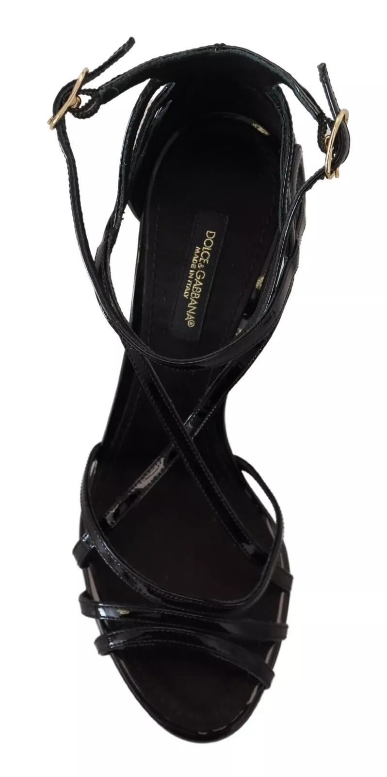 Dolce & Gabbana Black Leather Stiletto Heels Sandals Shoes