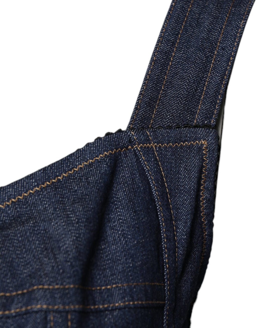 Blauer ärmelloser Bodycon-Jeansbody aus Baumwollstretch