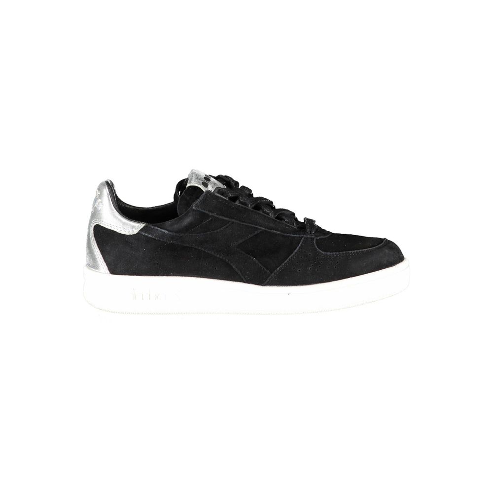 Schwarze Leder-Sneaker für Damen