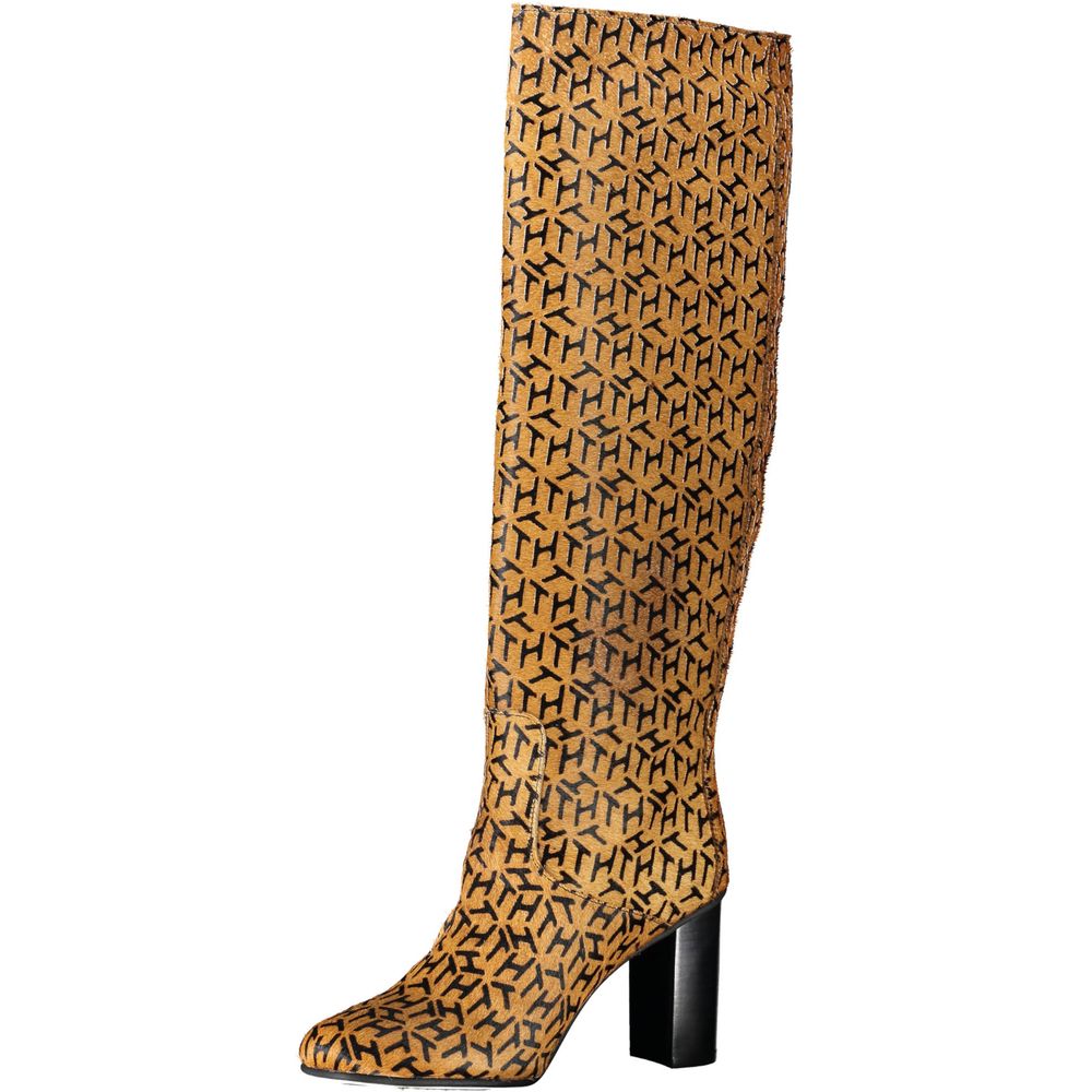 Beige Lederstiefel für Damen