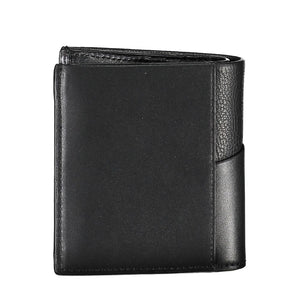 Schwarze Herrenbrieftasche aus recyceltem Polyester