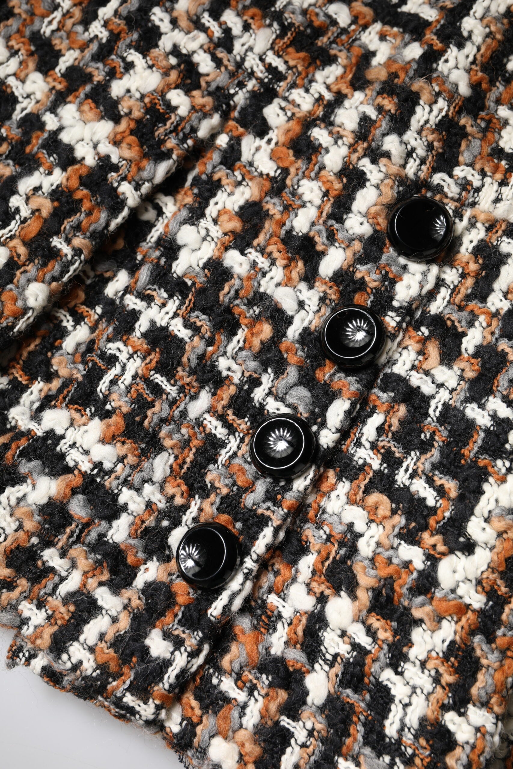 Mehrfarbiger Minirock aus Tartan-Tweed mit hoher Taille