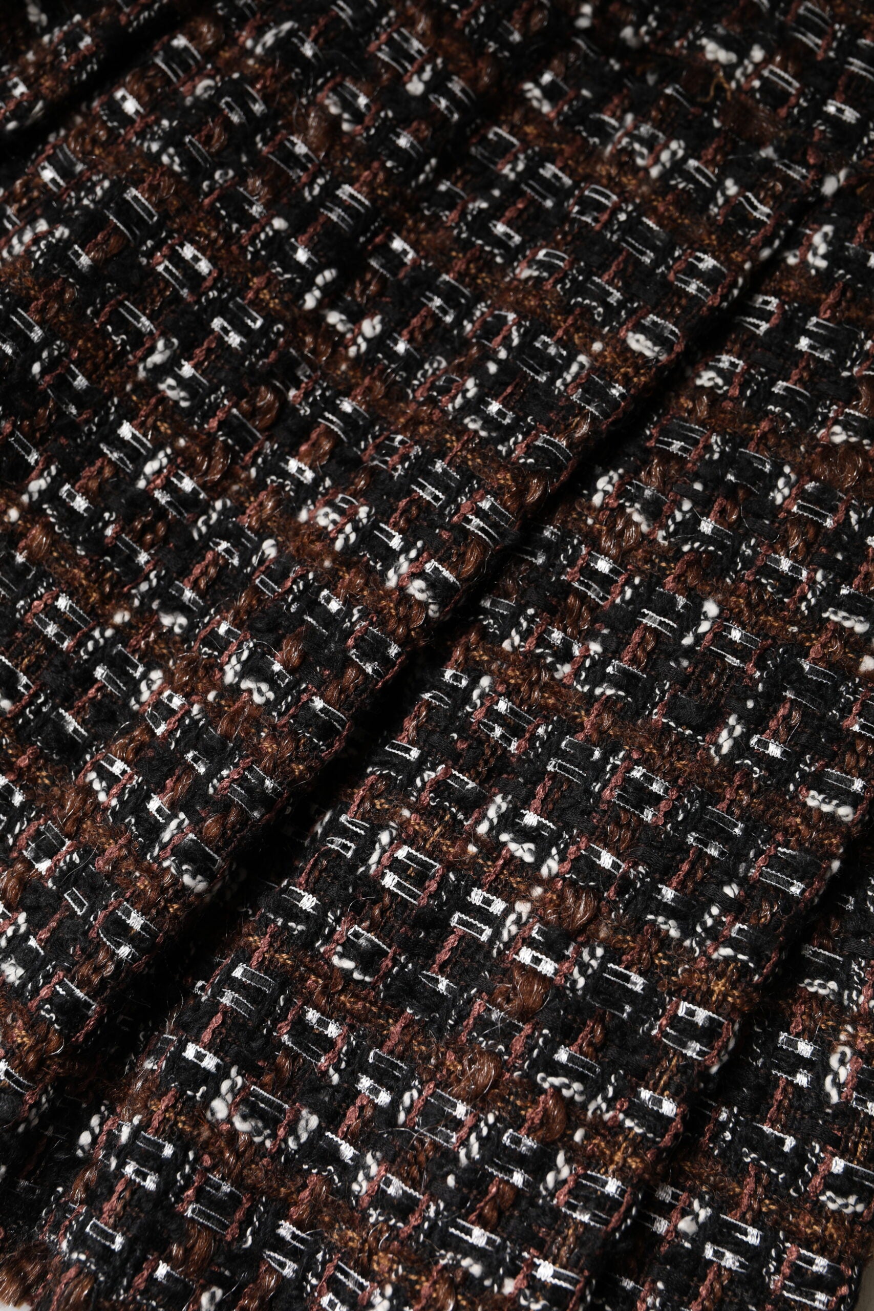 Mehrfarbiger Minirock aus Tartan-Tweed mit hoher Taille