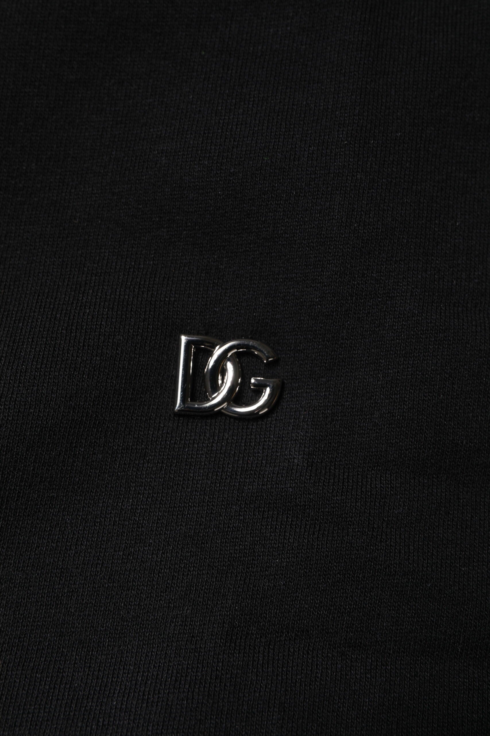 Schwarzer Sweatshirt-Pullover aus Baumwolle mit Rundhalsausschnitt