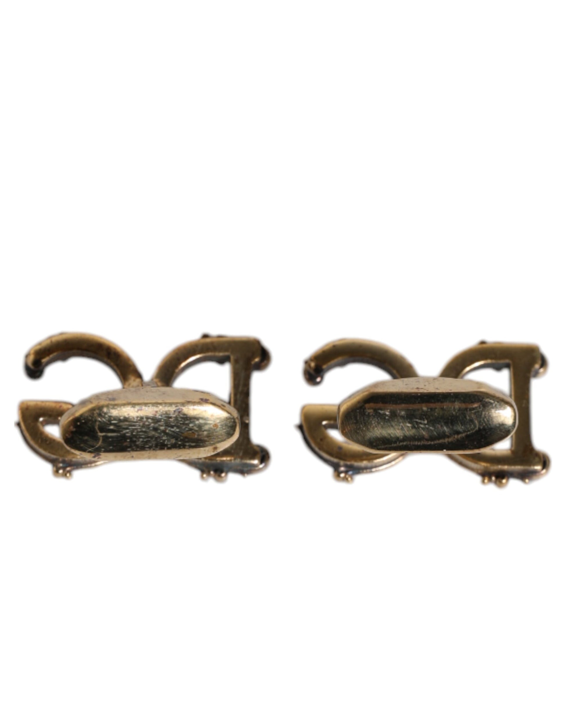 Manschettenknopf aus 925er Sterlingsilber mit DG-Logo, goldfarben