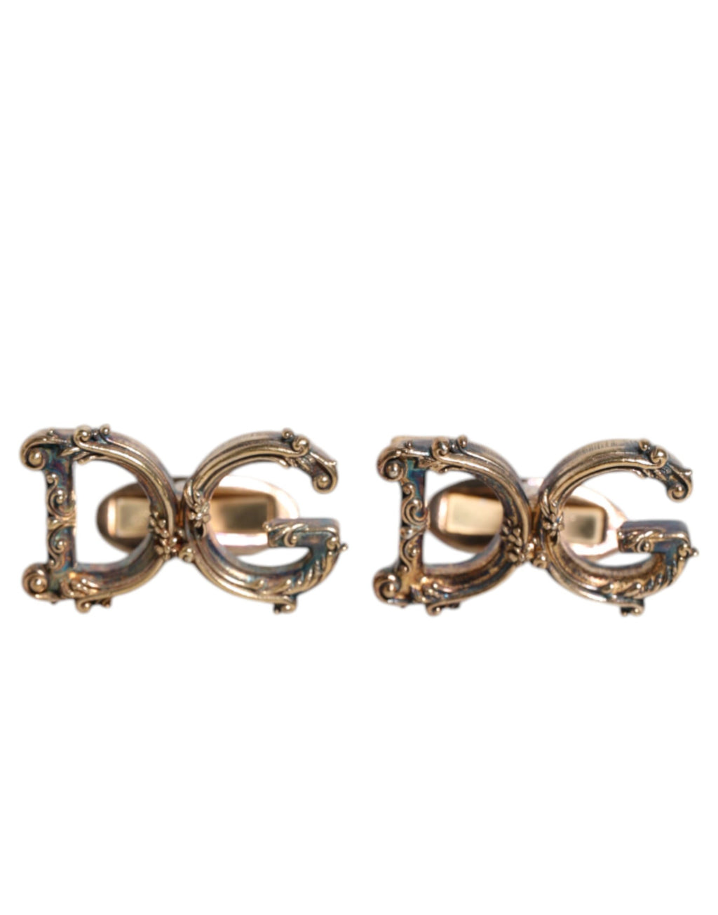 Manschettenknopf aus 925er Sterlingsilber mit DG-Logo, goldfarben