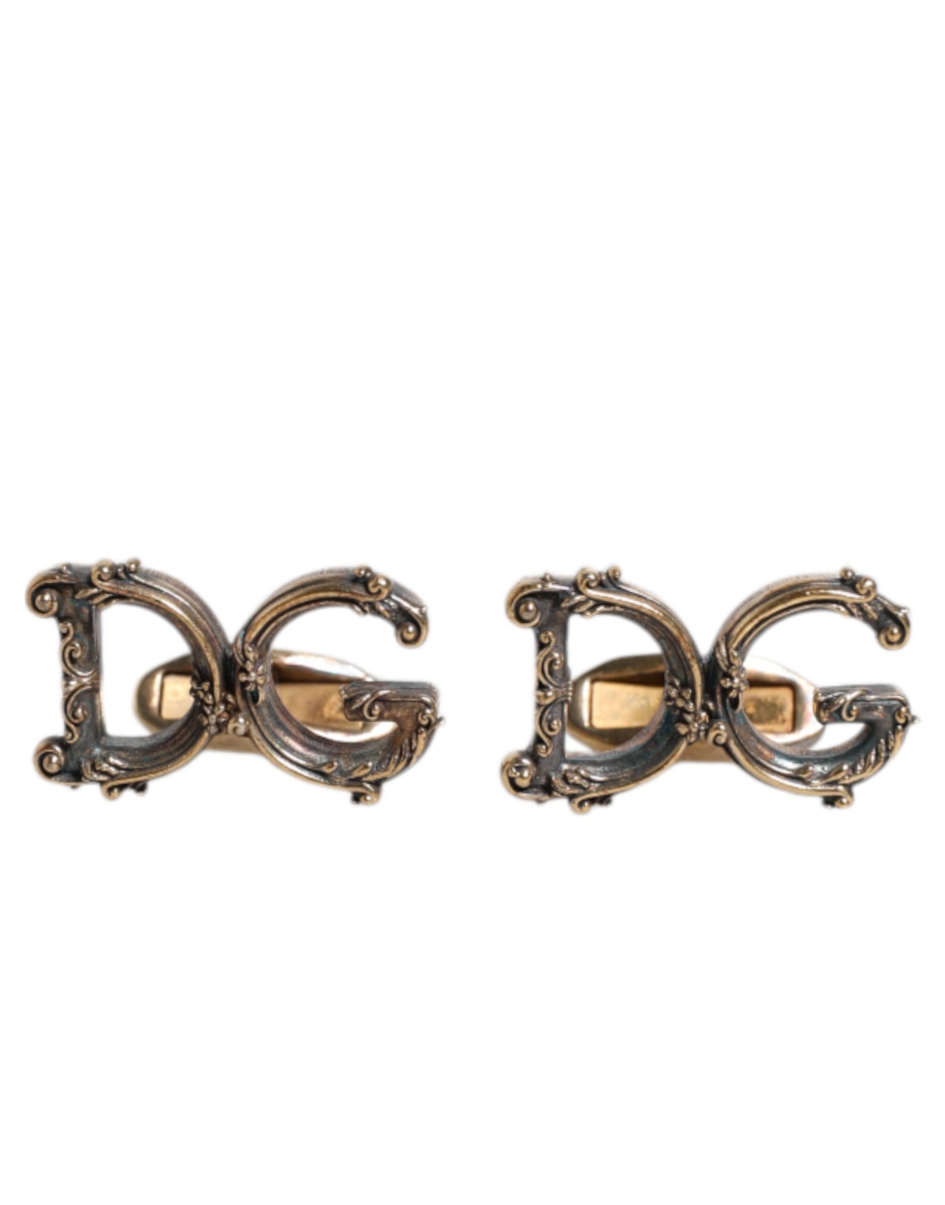 Manschettenknopf aus 925er Sterlingsilber mit DG-Logo, goldfarben