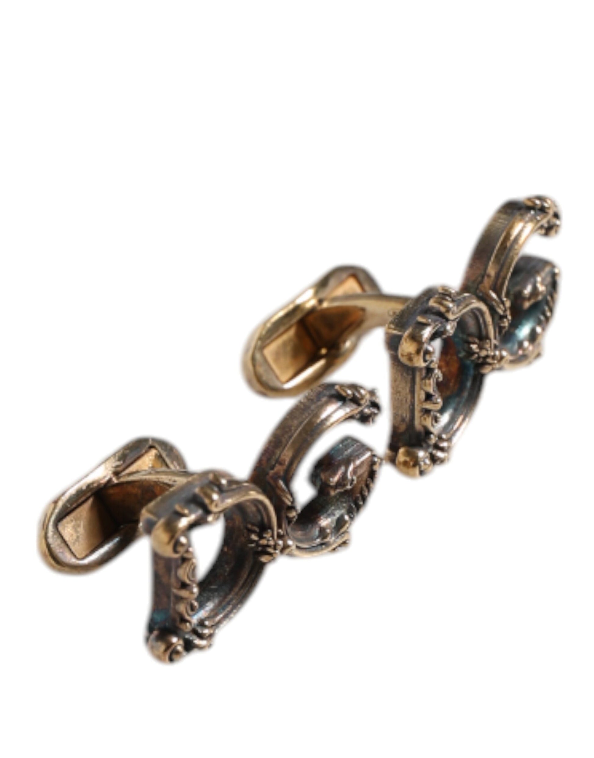 Manschettenknopf aus 925er Sterlingsilber mit DG-Logo, goldfarben