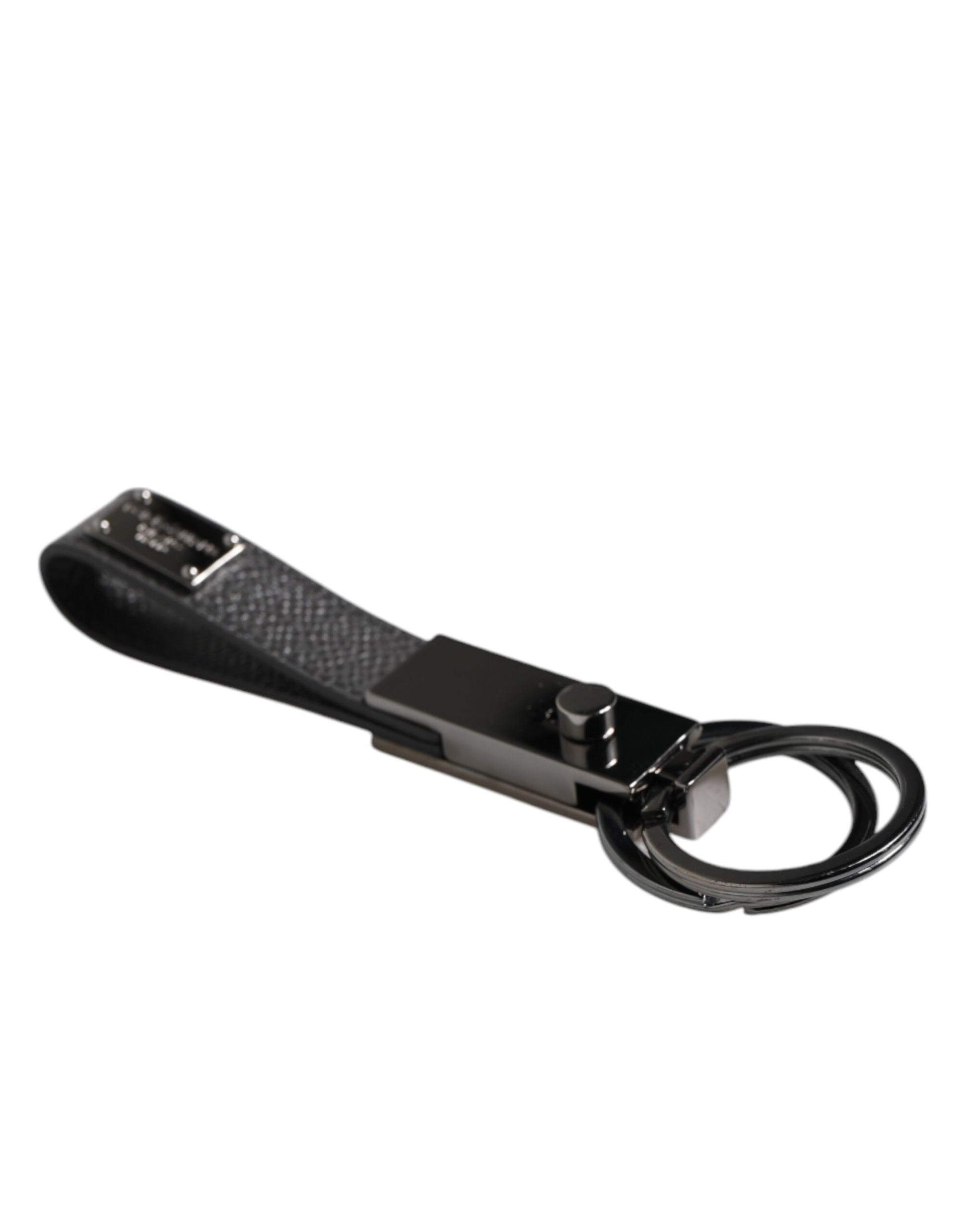 Braunes Leder DG Plakette Doppel-Schlüsselring Halter Schlüsselanhänger