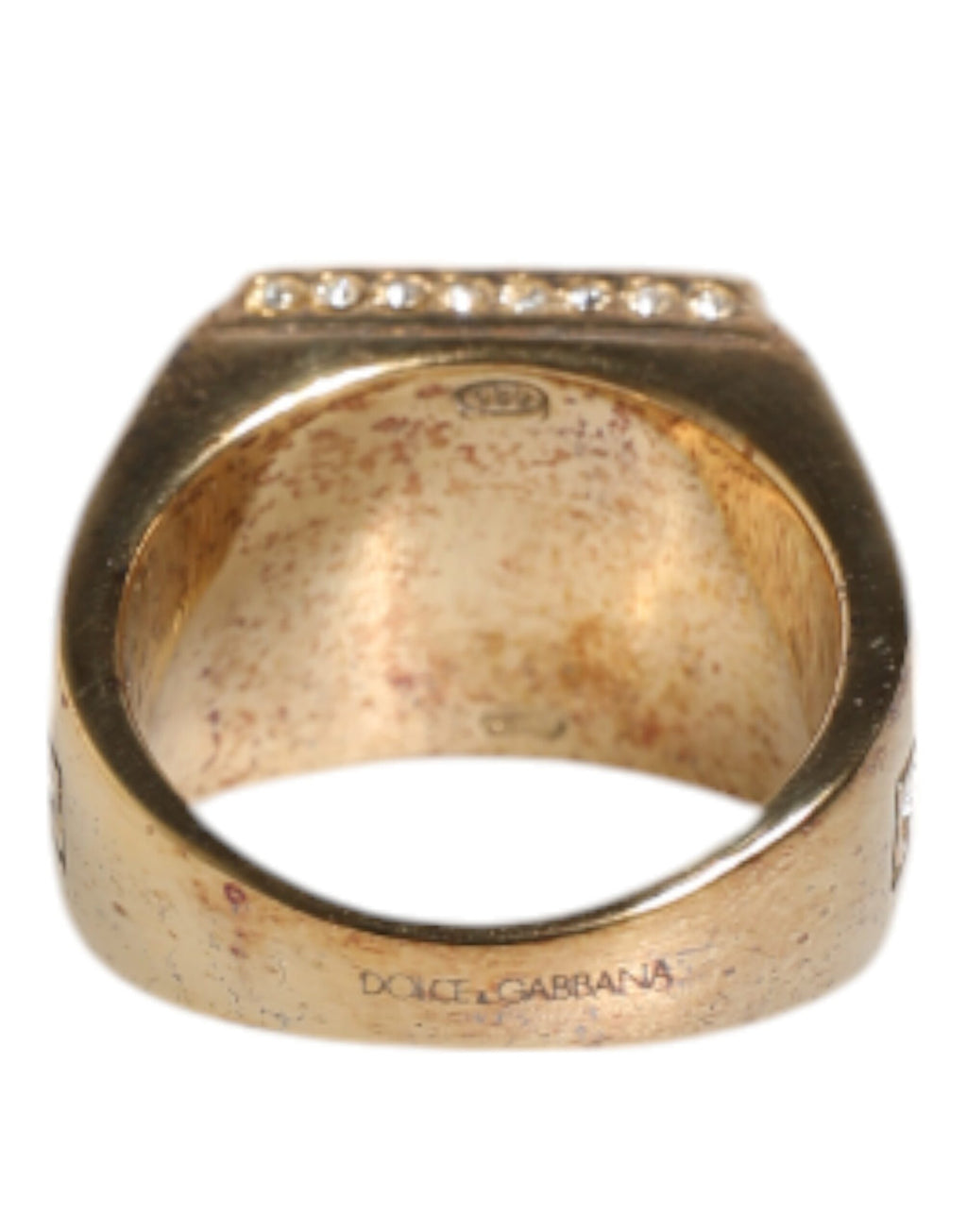 Goldfarbener Ring aus Sterlingsilber 925 mit Kristallen