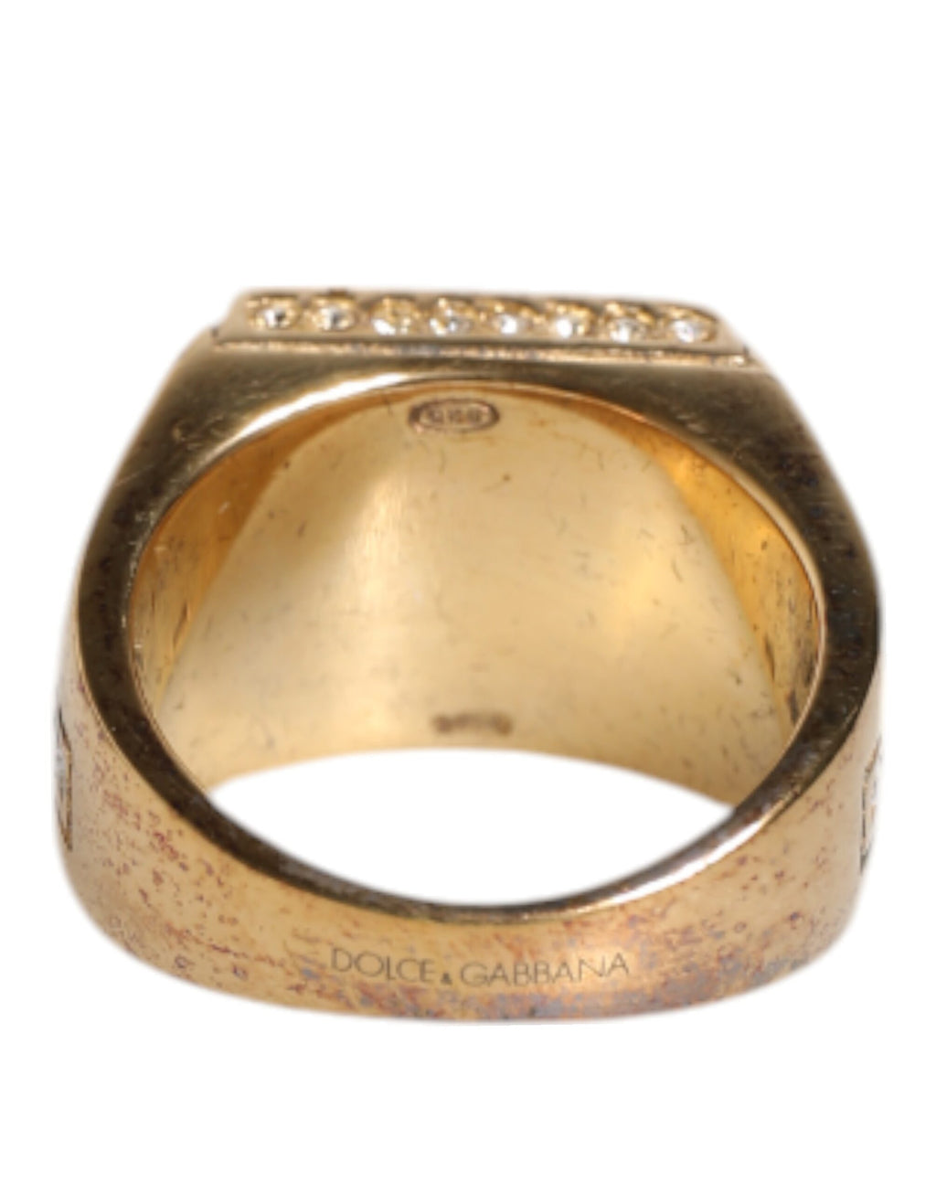 Goldfarbener Ring aus Sterlingsilber 925 mit Kristallen