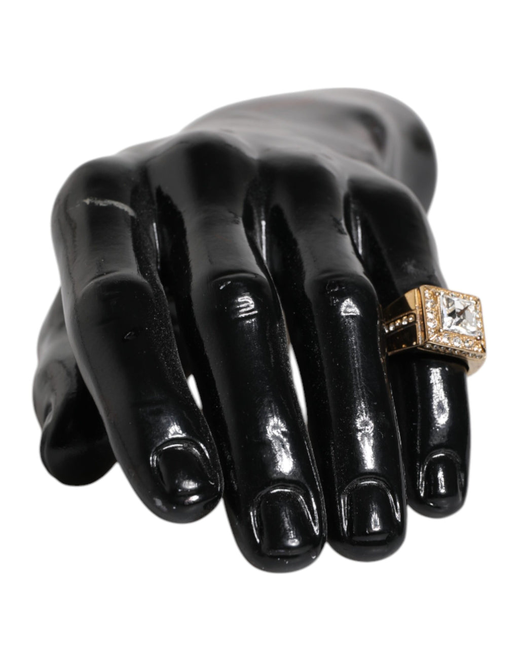 Goldfarbener Ring aus Sterlingsilber 925 mit Kristallen