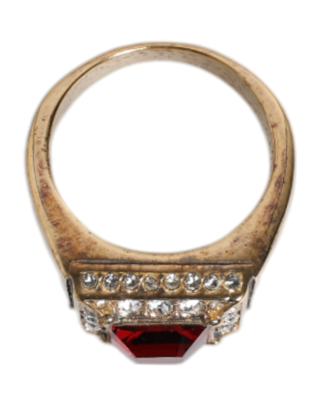 Goldfarbener Ring aus Sterlingsilber 925 mit Kristallen