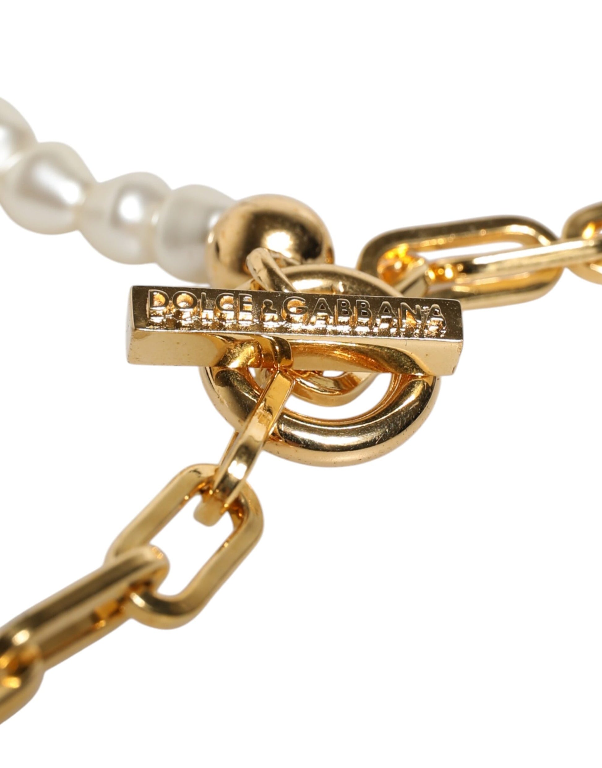 Goldkette Messing Kunstperlen Charm Logo Anhänger Halskette