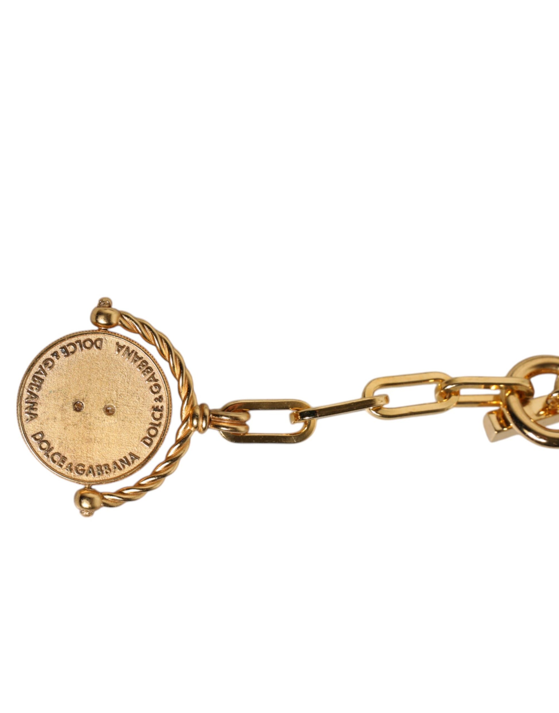 Goldkette Messing Kunstperlen Charm Logo Anhänger Halskette