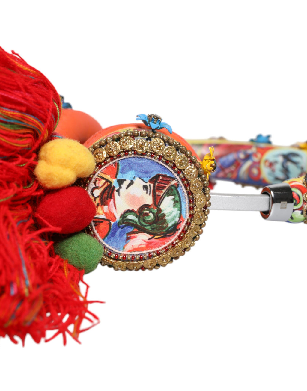 Dolce & Gabbana Multicolor Whimsical Tasseled Crystal Headset Headphones