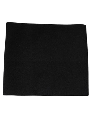 Dolce & Gabbana Black Cashmere Knitted Square Handkerchief Scarf