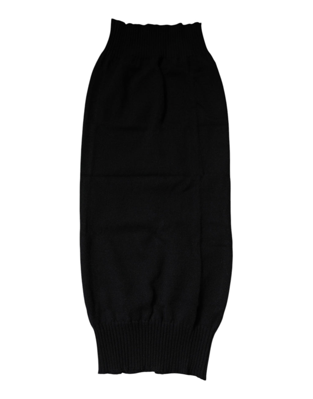 Dolce & Gabbana Black Cashmere Knitted Neck Warmer Foulard Scarf