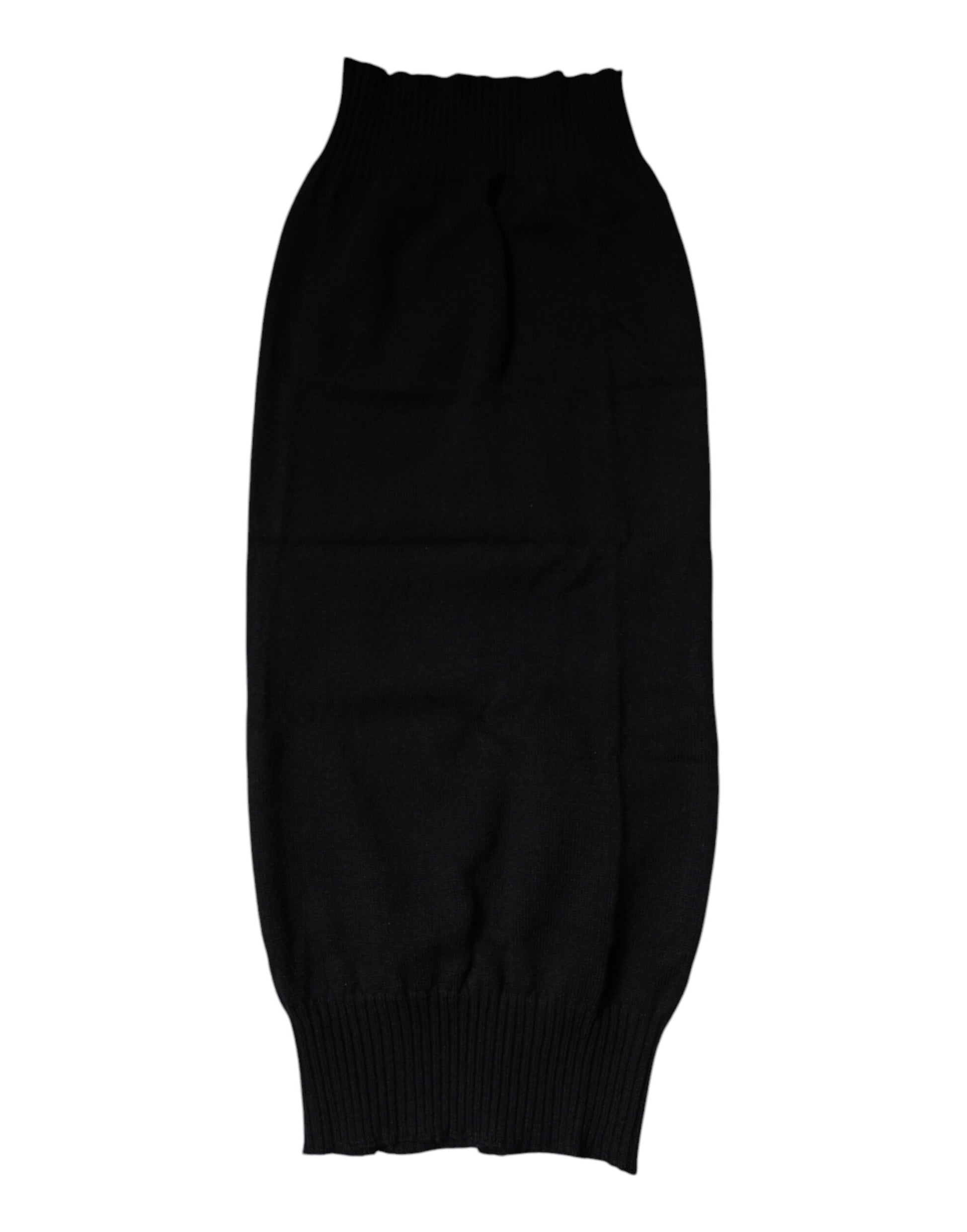 Dolce & Gabbana Black Cashmere Knitted Neck Warmer Foulard Scarf