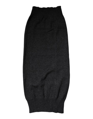 Dolce & Gabbana Black Cashmere Knitted Neck Warmer Foulard Scarf