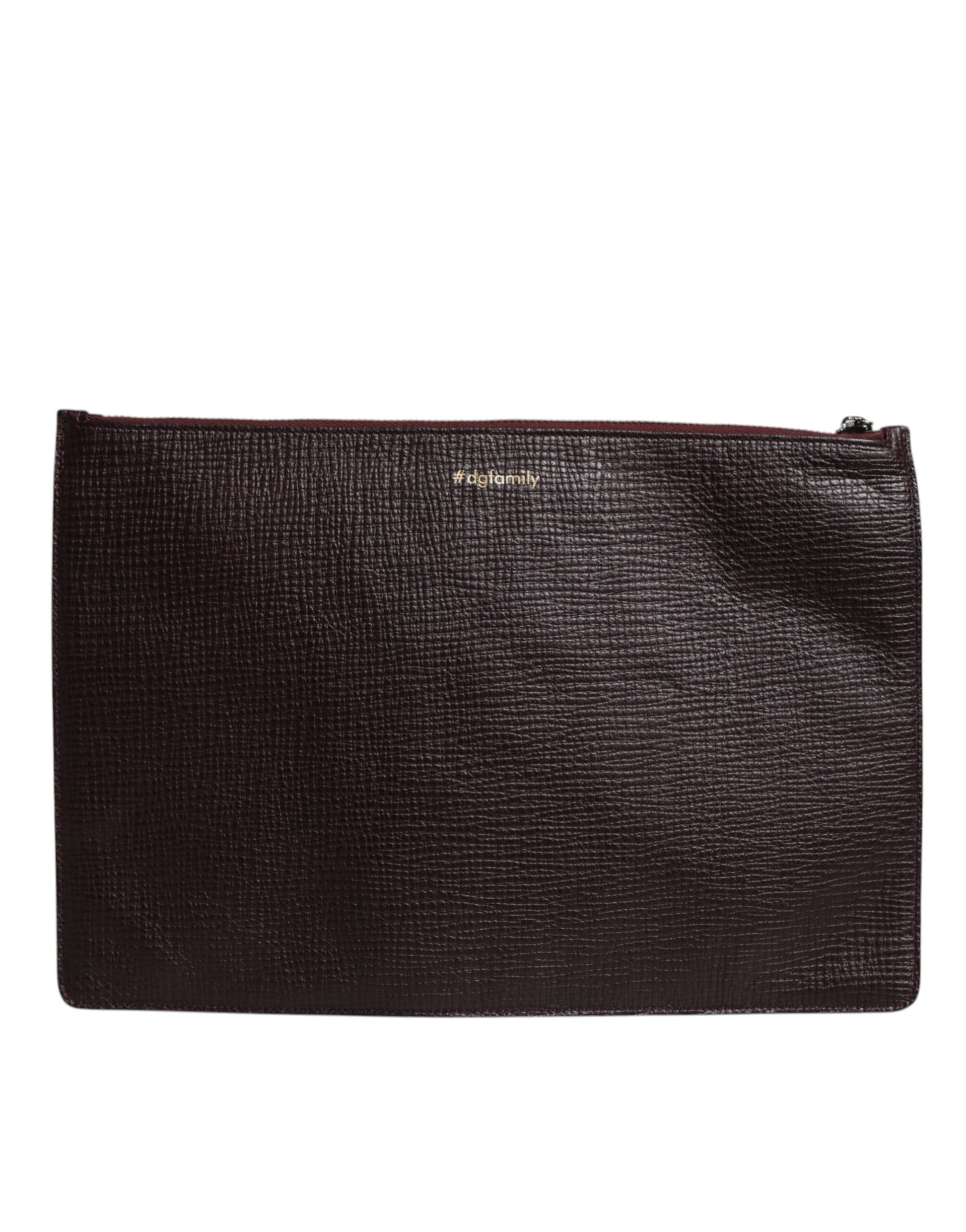 Braune Leder #DGFAMILY Verzierte Herren Clutch Tasche
